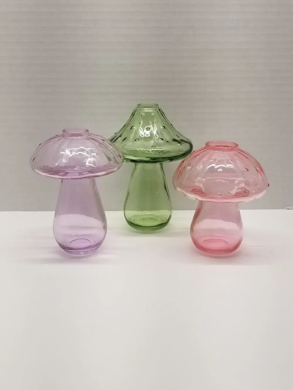 Glass Mushroom Vase Set Target Bullseye Spring 2024 Pink Purple Green